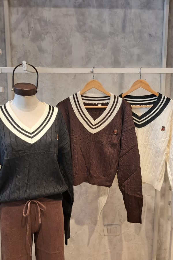 SWEATER CUELLO V BEAR IMPORTADO