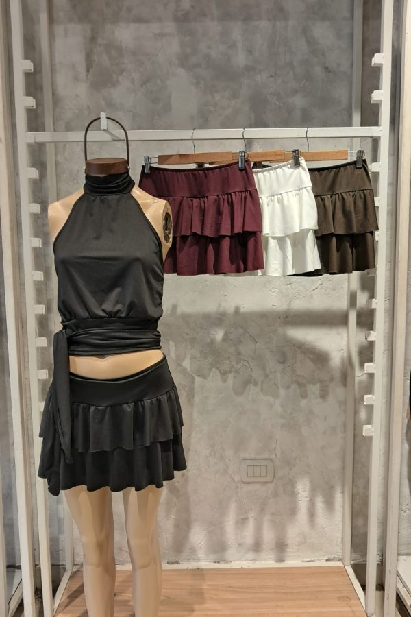 FALDA MICROFIBRA SHORT VOLADOS